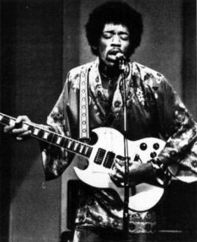 Jimi Hendrix with a Gibson SG