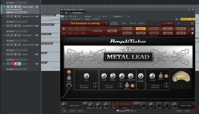 AmpliTube in DAW