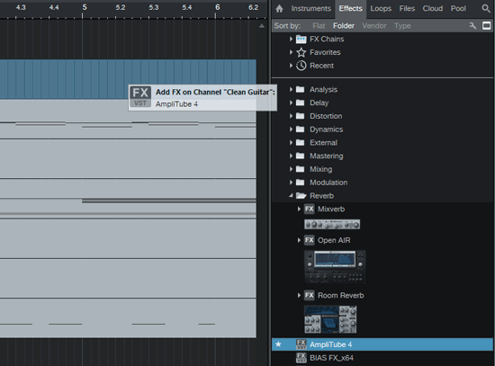 DAW effects panel