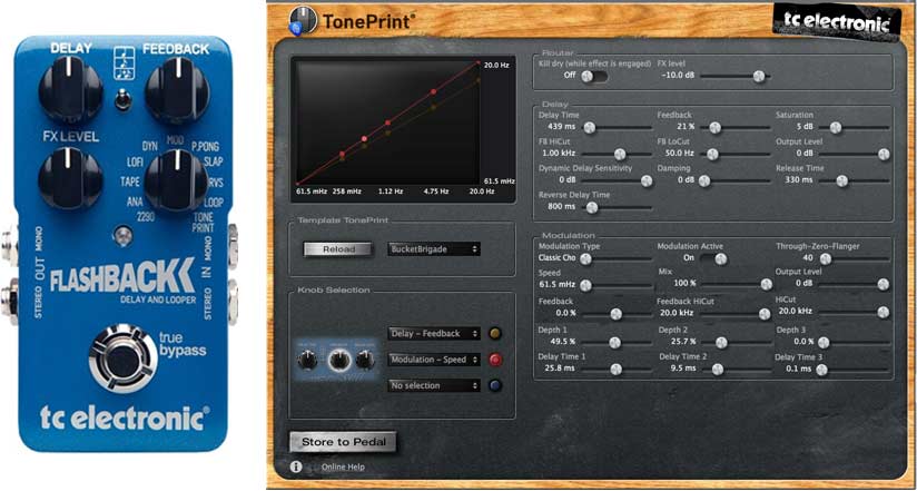 TC Electronic Flashback Pedal and TonePrint Editor