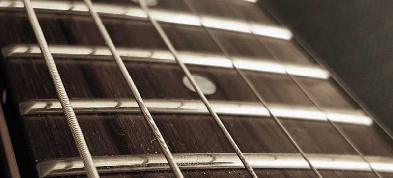 Guitar strings closeup