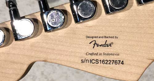 Squier Headstock back