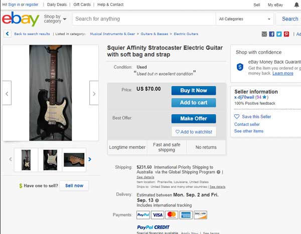 Squier for sale on eBay