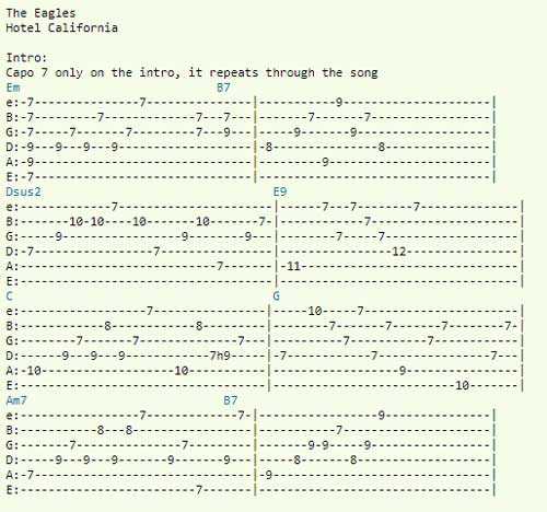 Eagles - Chords and Tabs