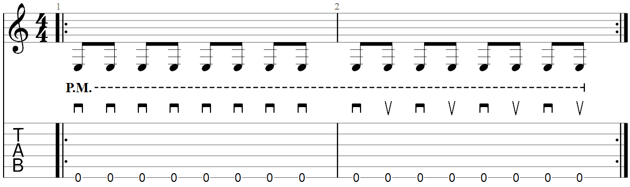 Metallica Down-Picking guitar exercise