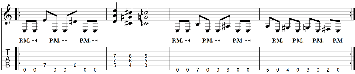 Master of Puppets Riff Guitar TAB