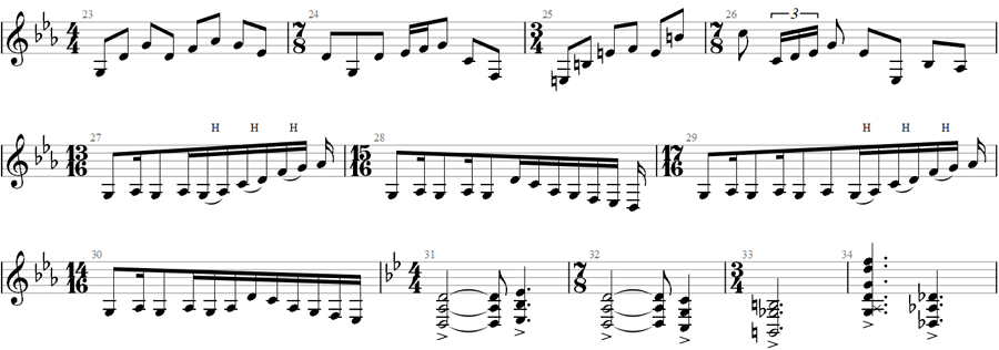 Dance of eternity time signature changes