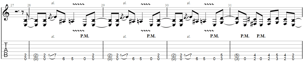 Enter sandman guitar riff TAB 2