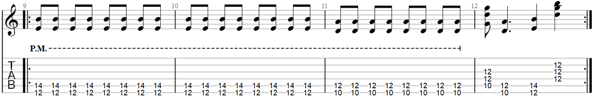 Paranoid guitar riff TAB 2