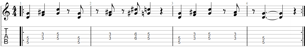 Smoke on the water guitar riff 2 TAB