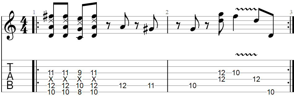 Sunshine of your love guitar riff TAB 3