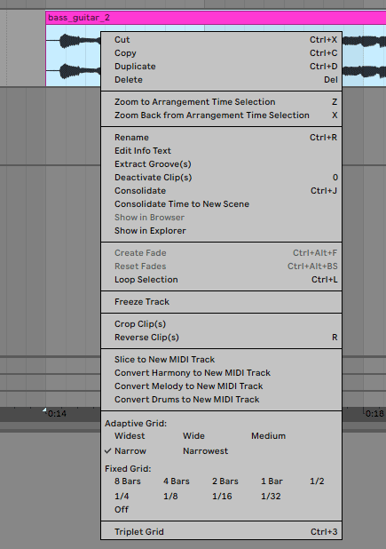 Ableton Live Audio Editing