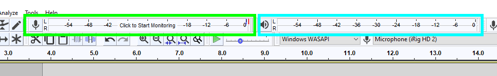 Audacity audio levels