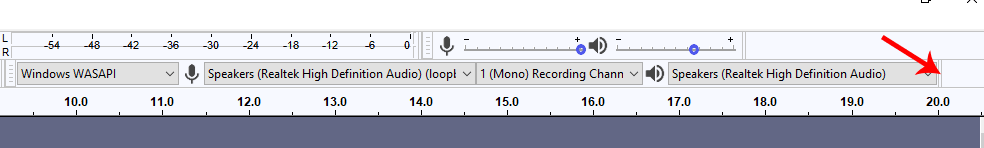 Audacity inputs panel