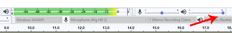 Audacity output levels