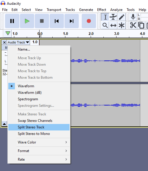 split track audacity