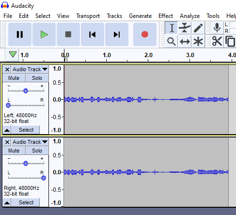 Audacity two tracks