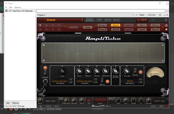 Reaper AmpliTube