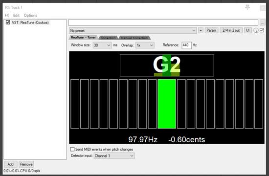 Reaper guitar tuner