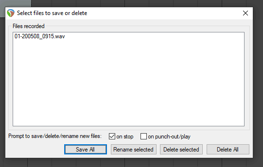 Reaper save recording