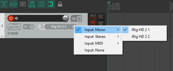 reaper midi monitor input