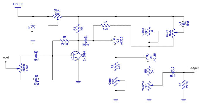 Berserker fuzz pedal schematic