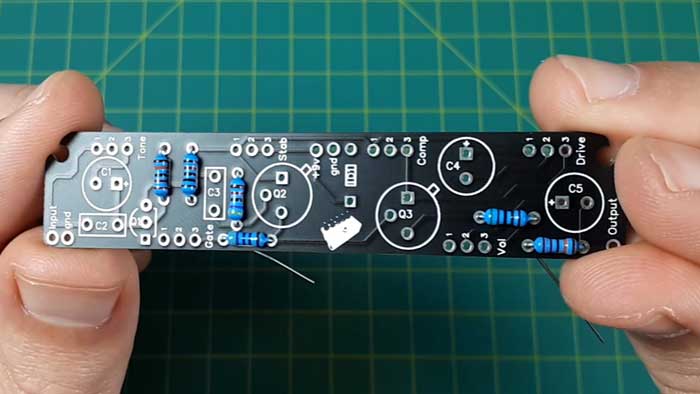 Guitar pedal PCB resistors