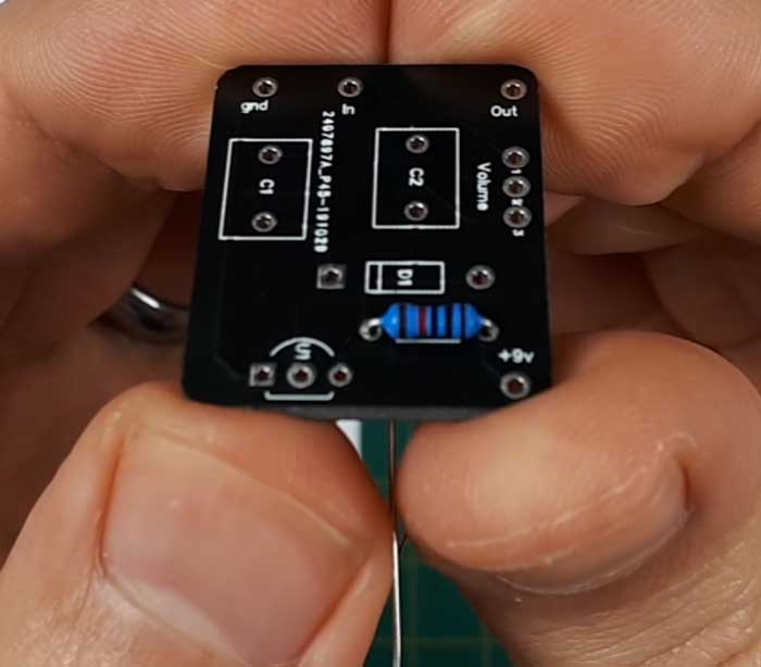 Installed resistor on PCB