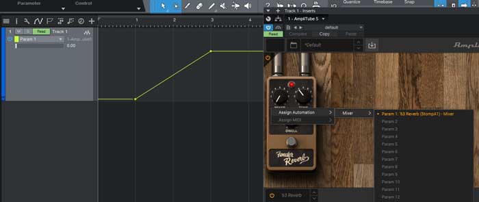 AmpliTube 5 DAW automation parameter