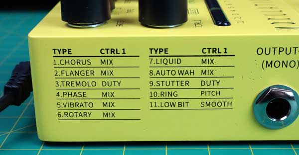 FS05 Control 1 Settings