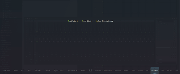 FL Studio plugin picker categories