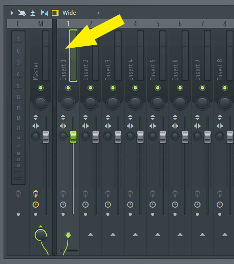 FL Studio select insert channel