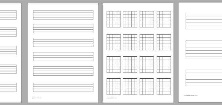 30 Guitar Chords Chart Basic, Example Document Template