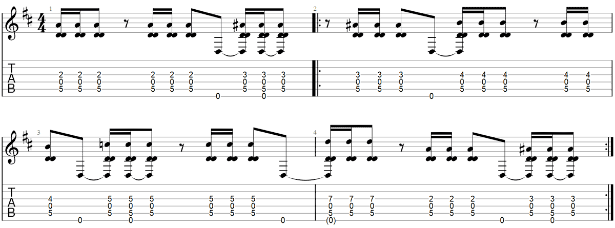 Kashmir Guitar TAB