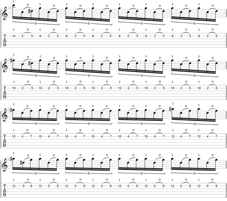 6 Impressive Guitar Tapping Solos (With TAB & Diagrams) - Guitar Gear ...