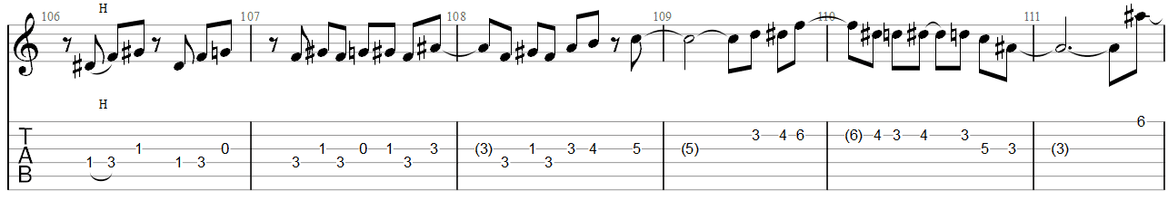 She Wolf Megadeth Guitar Solo TAB 2