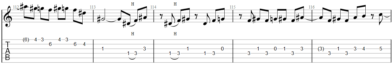 She Wolf Megadeth Guitar Solo TAB 3