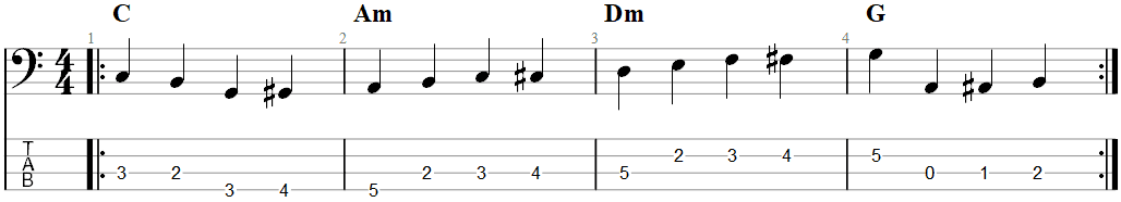 Walking bass line 1