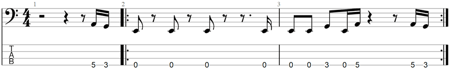 Another one bites the dust bass riff TAB