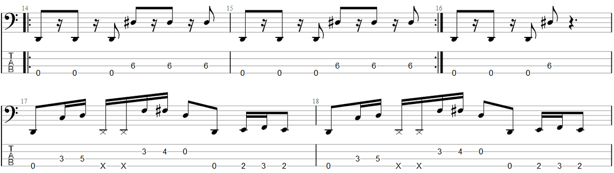 How to play Playing God guitar riff on bass #118 ( Bass Cover & Tab ) 