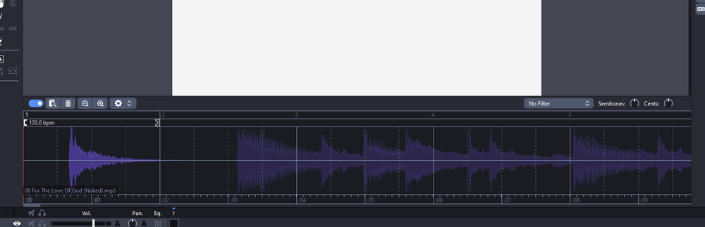 Guitar Pro 8 audio track view