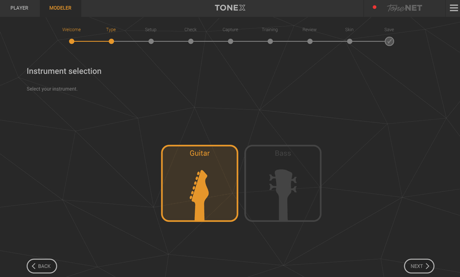 TONEX modeler step 1