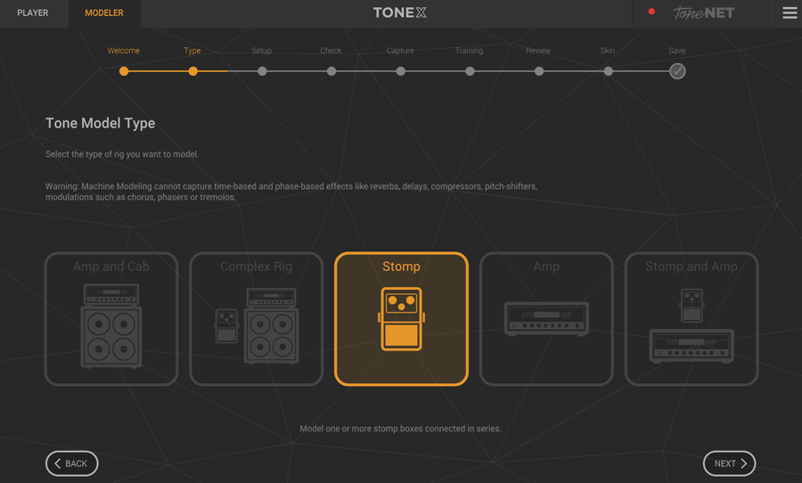 TONEX modeler step 2