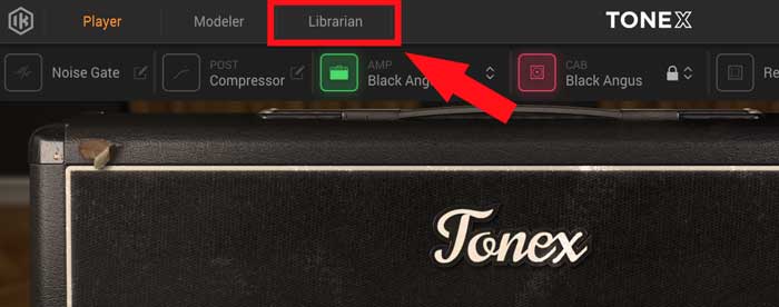 TONEX Librarian tab