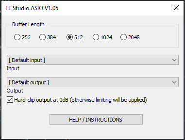 FL Studio asio settings
