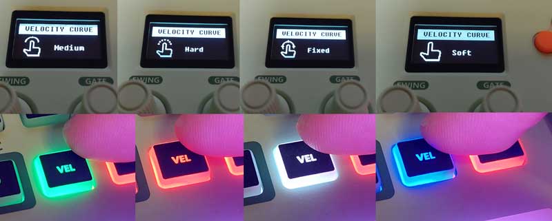 Synido TempoPAD C16 Velocity Modes